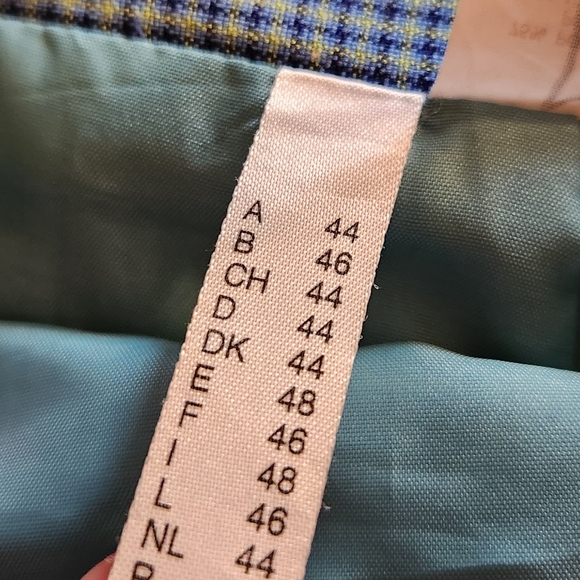 Canda C&A blue yellow check plaid high rise knee length skirt 16 - Picture 5 of 11